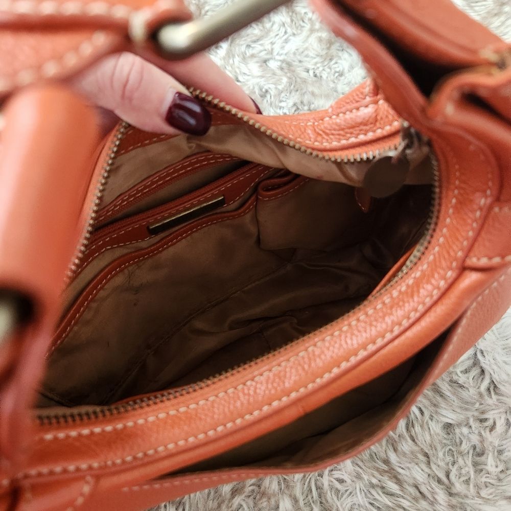 Gianni Bini Orange Leather Shoulder Bag‎ - Picture 8 of 13